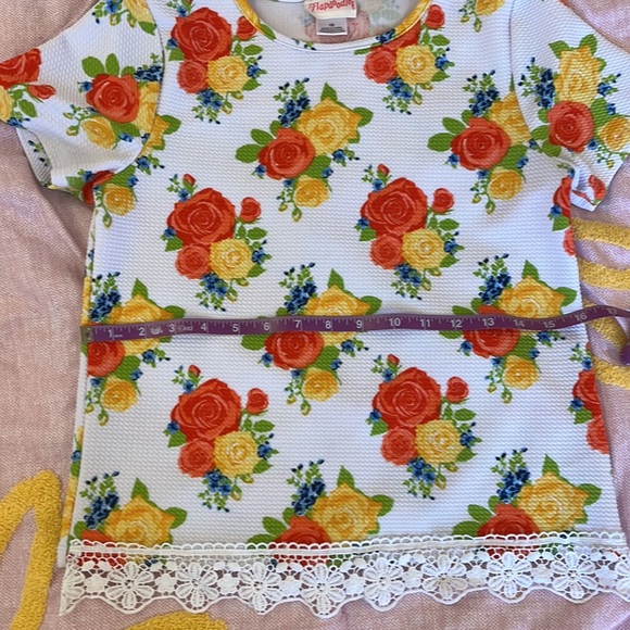 SOLD - Girls Size 16 Flapdoodles Rose Floral Lace Top - Picture 5 of 6